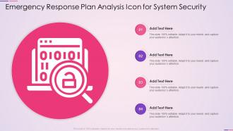 Emergency response plan analysis icon for system security