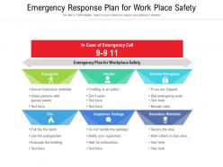 Emergency response plan for work place safety