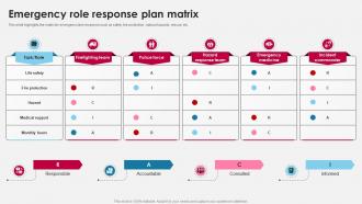 Emergency Role Response Plan Matrix