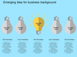 Emerging idea generation concept bulb diagram flat powerpoint design