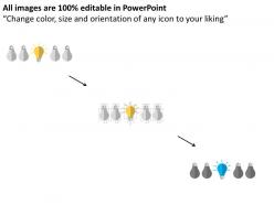 Emerging idea generation concept bulb diagram flat powerpoint design