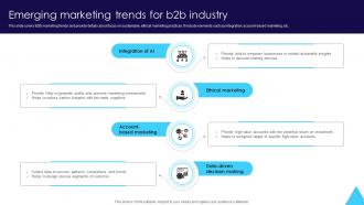 Emerging Marketing Trends For B2b Industry