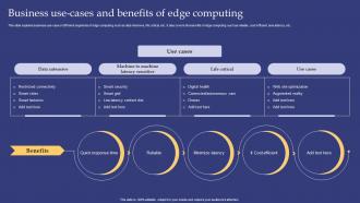 Emerging Technologies Business Use-Cases And Benefits Of Edge Computing