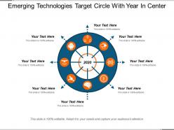 Emerging technologies target circle with year in center