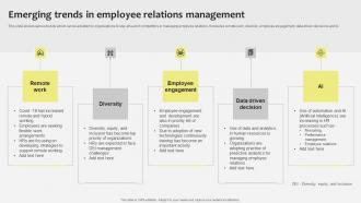 Emerging Trends In Employee Industrial Relations In Human Resource Management