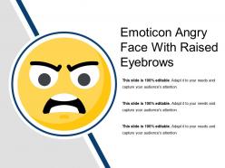 Emoticon angry face with raised eyebrows