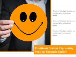 Emoticon person expressing feeling through smiley