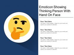 Emoticon showing thinking person with hand on face