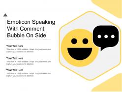 Emoticon speaking with comment bubble on side