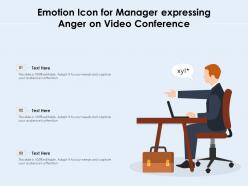 Emotion icon for manager expressing anger on video conference