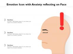 Emotion icon with anxiety reflecting on face