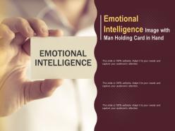Emotional intelligence image with man holding card in hand