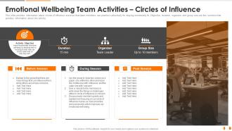 Emotional wellbeing team activities circles of influence health and fitness playbook