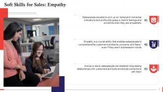 Empathy As A Soft Skill Required For Sales Training Ppt