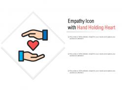 Empathy icon with hand holding heart