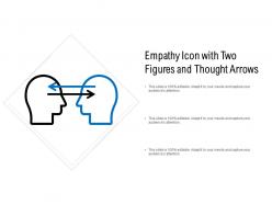 Empathy icon with two figures and thought arrows