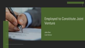 Employed To Constitute Joint Venture PPT Mockup AT