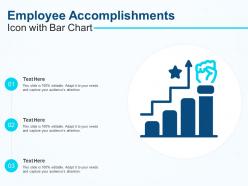 Employee accomplishments icon with bar chart