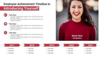 Employee achievement timeline in introducing yourself infographic template