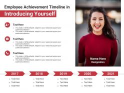 Employee Achievement Timeline In Introducing Yourself Infographic Template