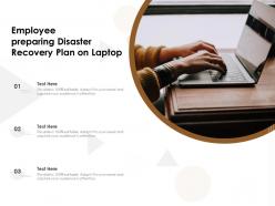 Employee Preparing Disaster Recovery Plan on Laptop