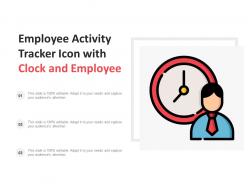 Employee activity tracker icon with clock and employee
