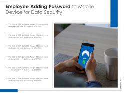 Employee Adding Password To Mobile Device For Data Security