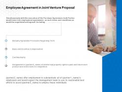 Employee Agreement In Joint Venture Proposal Ppt Powerpoint Ideas