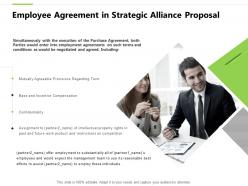 Employee agreement in strategic alliance proposal provisions presentation slides