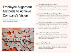 Employee alignment methods to achieve companys vision