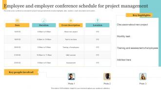 Employee And Employer Conference Schedule For Project Management
