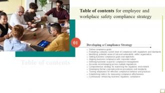 Employee And Workplace Safety Compliance Strategy Table Of Contents Strategy SS V