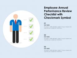 Employee annual performance review checklist with checkmark symbol