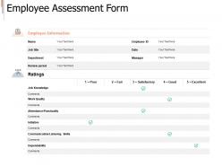 Employee assessment form information ppt powerpoint presentation template example