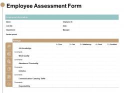 Employee assessment form knowledge ppt powerpoint presentation pictures grid