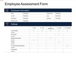 Employee assessment form ppt powerpoint presentation icon