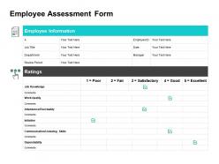 Employee assessment form ppt powerpoint presentation inspiration