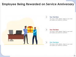 Employee being rewarded on service anniversary