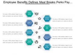 Employee benefits defines meal breaks perks pay raise and achievement awards