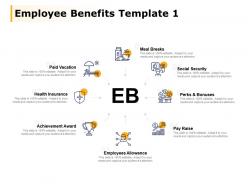 Employee benefits template achievement award health insurance ppt powerpoint presentation file images