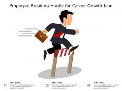 Employee breaking hurdle for career growth icon