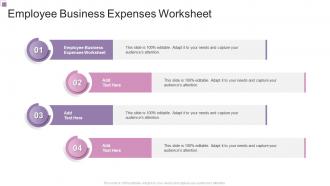 Employee Business Expenses Worksheet In Powerpoint And Google Slides Cpb