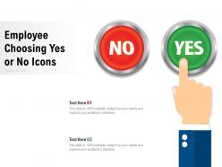 Employee choosing yes or no icons
