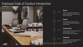 Employee Code Of Conduct At Workplace Presentation PPT Demonstration AT Pre-designed Informative