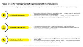 Employee Code Of Conduct Focus Areas For Management Of Organizational Behavior Growth