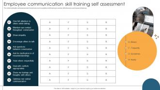 Employee Communication Skill Training Self Assessment