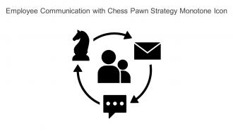Employee Communication With Chess Pawn Strategy Monotone Icon In Powerpoint Pptx Png And Editable Eps Format