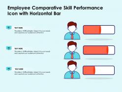 Employee Comparative Skill Performance Icon With Horizontal Bar