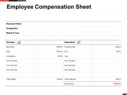 Employee compensation sheet conveyance ppt powerpoint presentation pictures