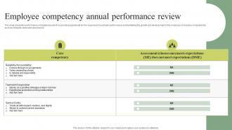Employee Competency Annual Performance Review